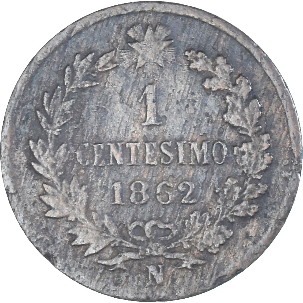 Coin, Italy, Centesimo, 1862, Naples, VF(20-25), Cuivre, KM:1.2