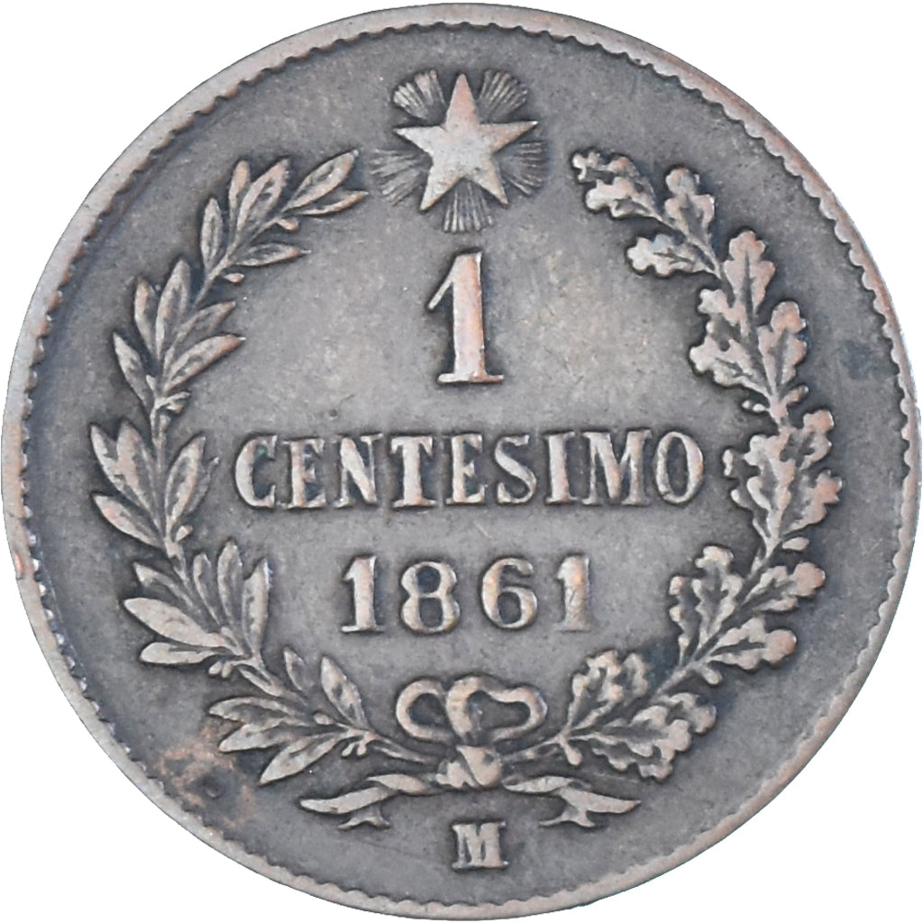 Coin, Italy, Centesimo, 1861, Milan, VF(30-35), Bronze, KM:1.1