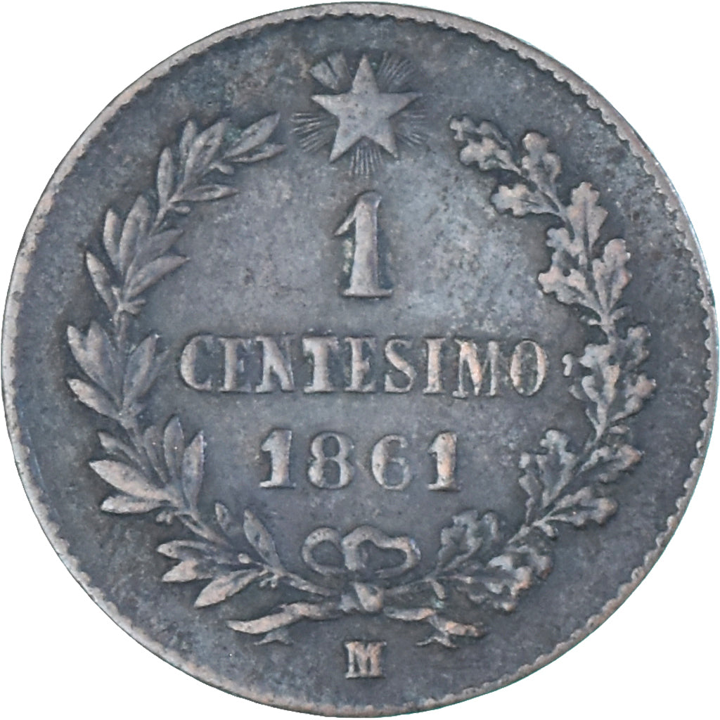 Münze, Italien, Centesimo, 1861, Milan, SS, Bronze, KM:1.1