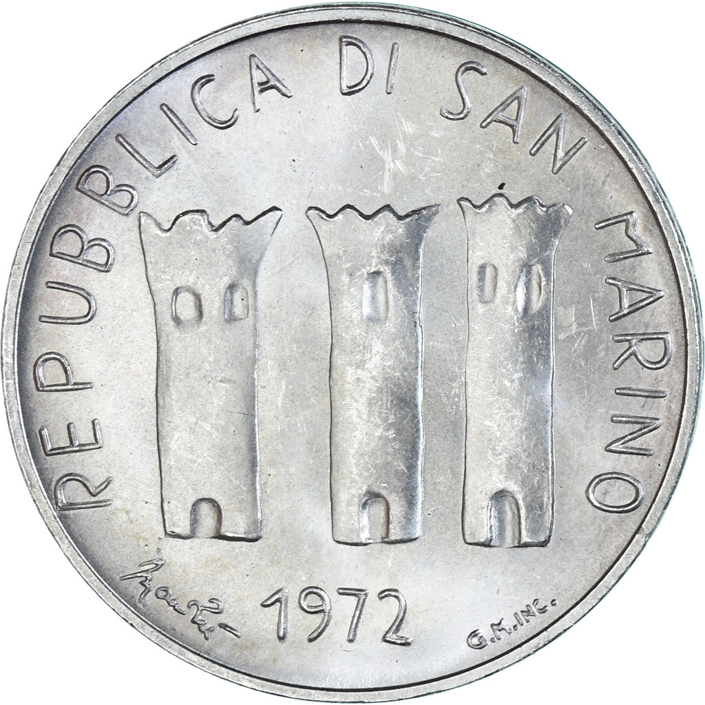 Coin, San Marino, 500 Lire, 1972, Rome, FDC, MS(65-70), Silver, KM:21