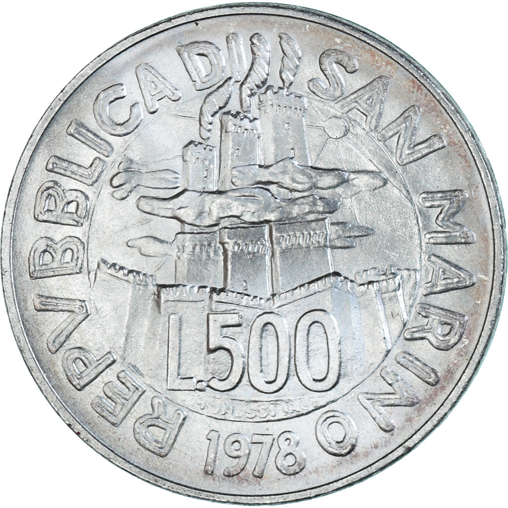 Coin, San Marino, 500 Lire, 1978, Rome, 1 May Labour Day, MS(65-70), Silver