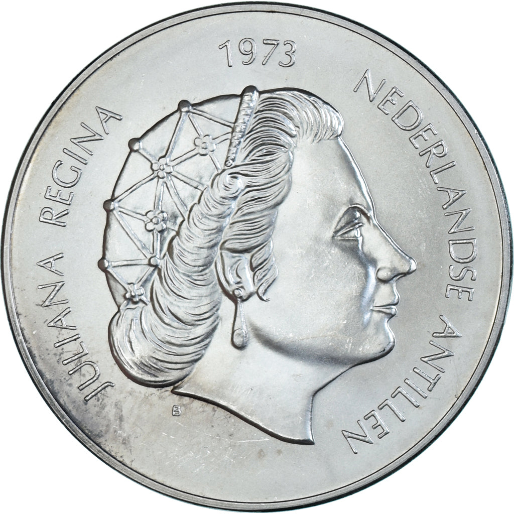Moneta, Antille olandesi, 25 Gulden, 1973, Royal Canadian Mint, Juliana 25 Years