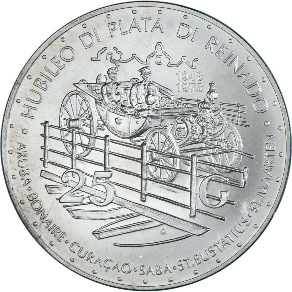 Moneta, Antille olandesi, 25 Gulden, 1973, Royal Canadian Mint, Juliana 25 Years