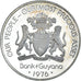 Moneda, Guyana, 5 Dollars, 1976, Franklin Mint, BE, SC, Plata, KM:43a