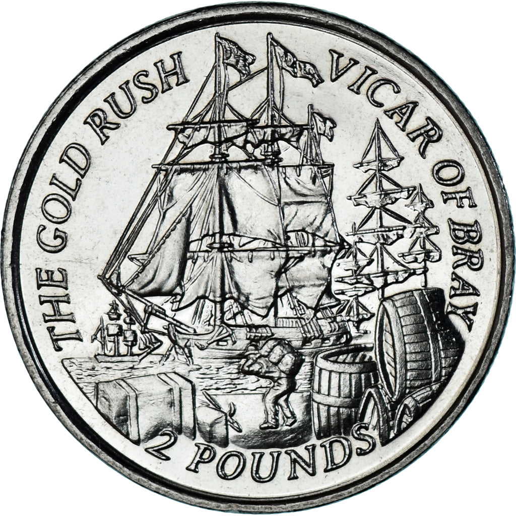 Moneta, Isole Falkland, 2 Pounds, 2000, Pobjoy Mint, Ruée vers l'or - Vicar of