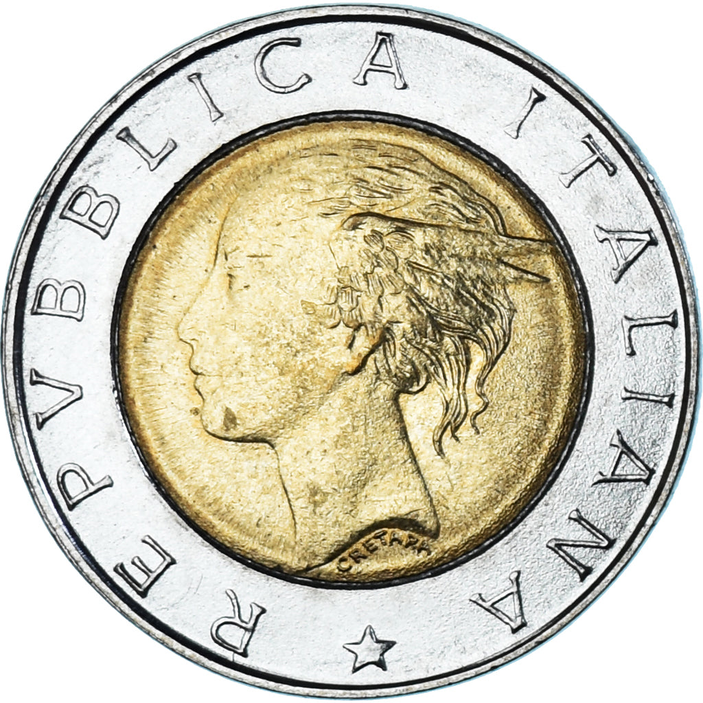 Coin, Italy, 500 Lire, 1997, Rome, AU(55-58), Bi-Metallic, KM:187