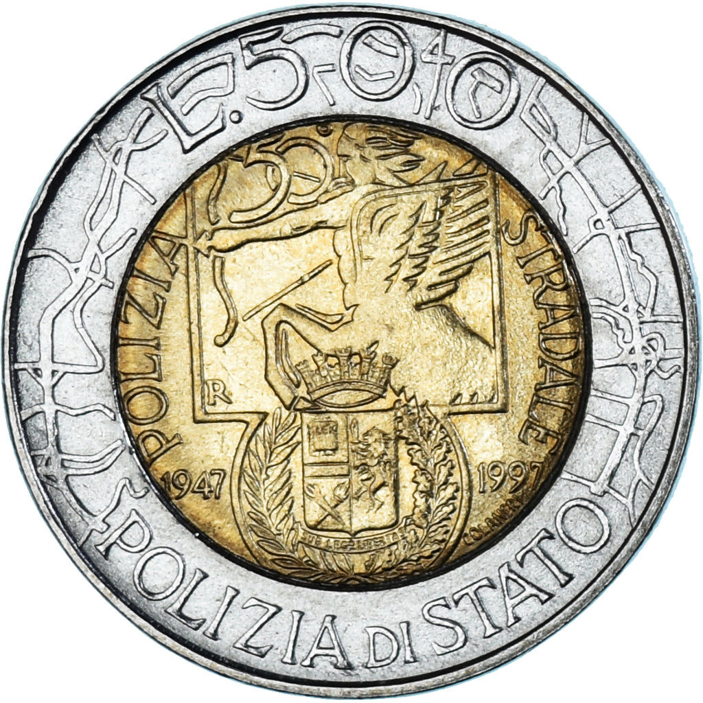Coin, Italy, 500 Lire, 1997, Rome, AU(55-58), Bi-Metallic, KM:187