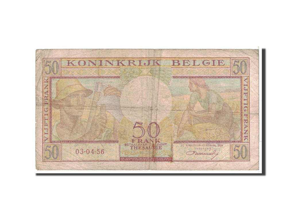 Banknote, Belgium, 50 Francs, 1956, 1956-04-03, KM:133b, VF(20-25)