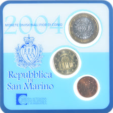 San Marino, Euro-Set, 2004, 1 cent-10 cent-1 euro.FDC, MS(65-70)