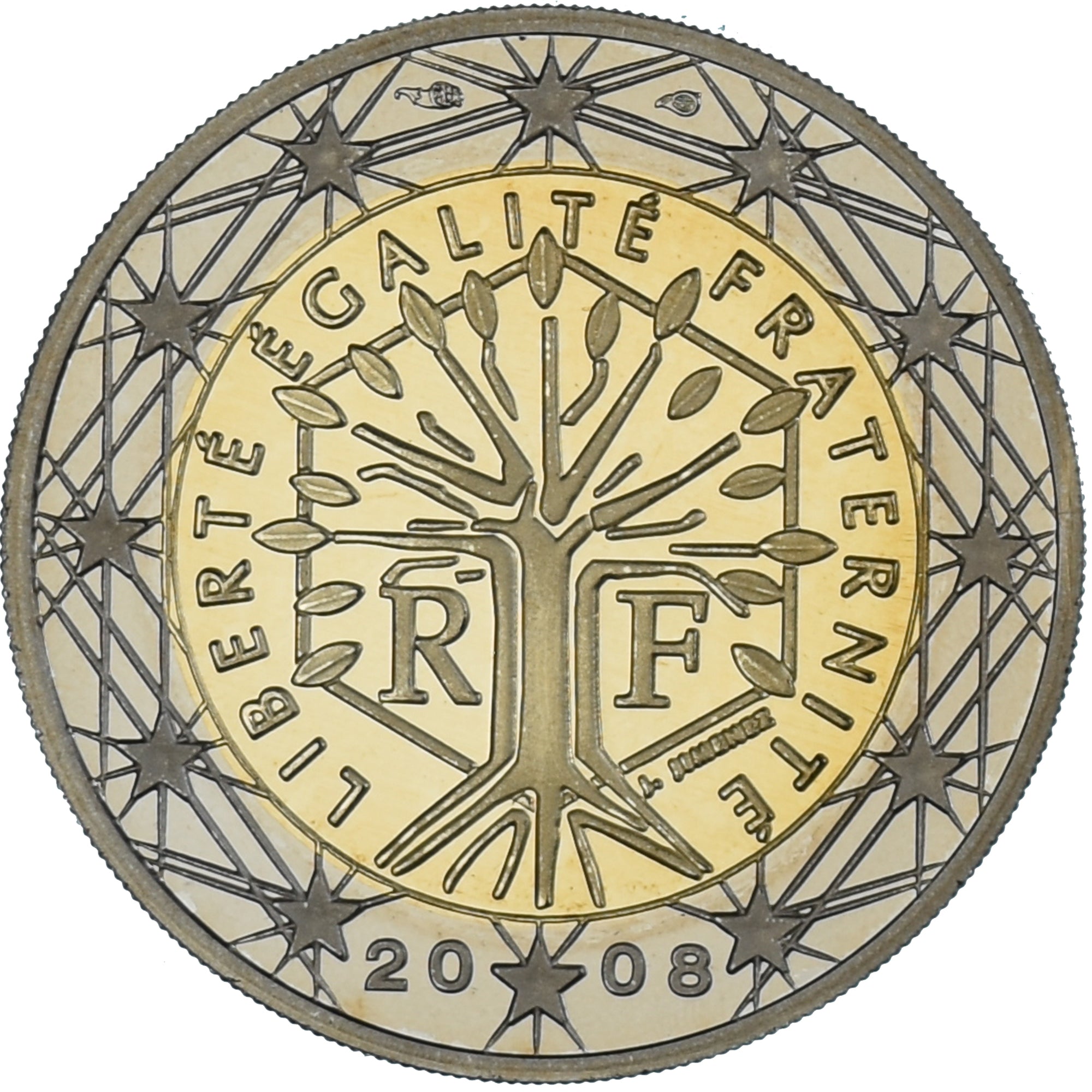 Francia, 2 Euro, 2008, Paris, BE, FDC, Bi-metallico, KM:1414