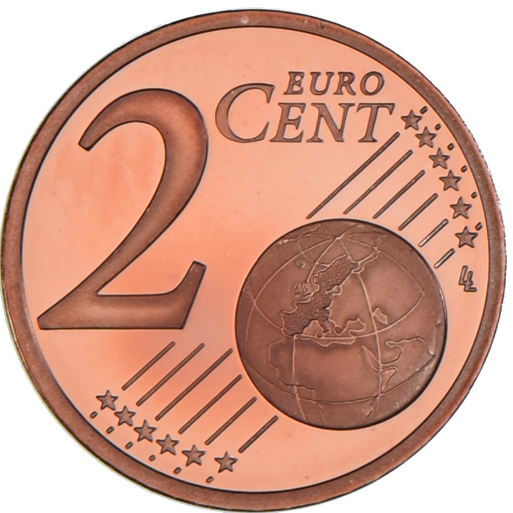 Frankrijk, 2 Euro Cent, 2008, Paris, Proof / BE, FDC, Copper Plated Steel