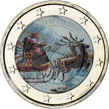 Francja, 2 Euro, Fantaisy coinage .colorized. noël, MS(63), Bimetaliczny