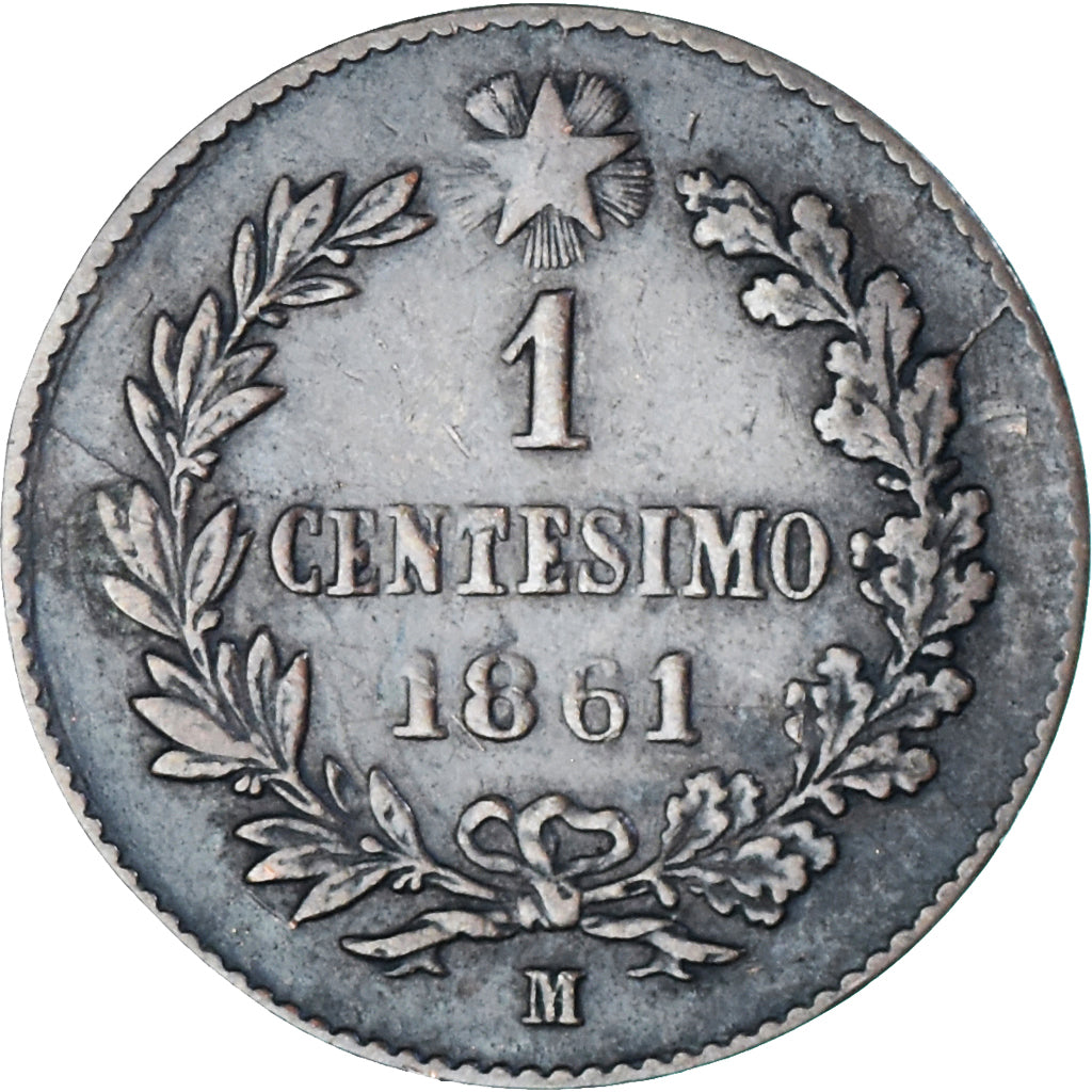 Münze, Italien, Centesimo, 1861, Milan, S+, Bronze, KM:1.1