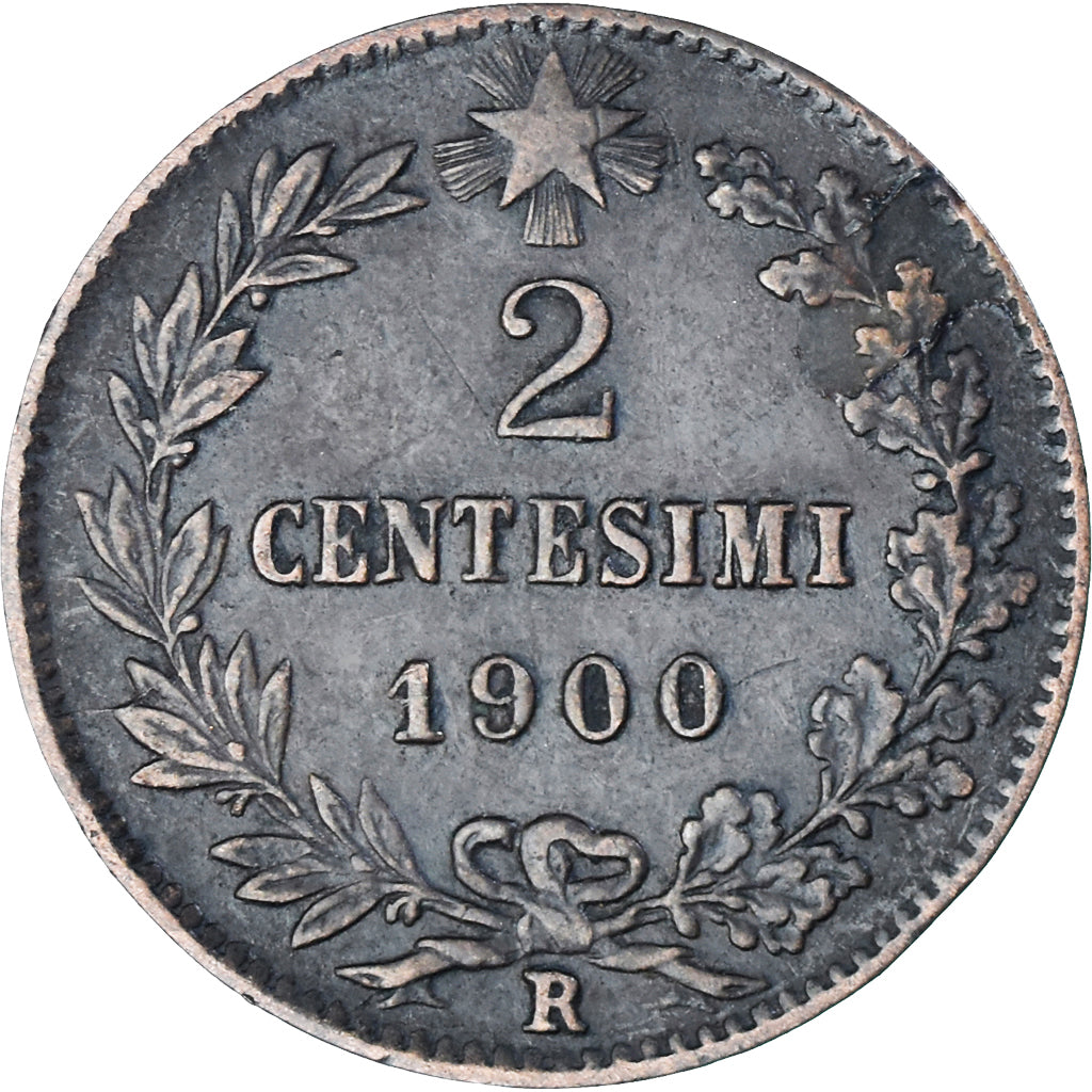 Coin, Italy, 2 Centesimi, 1900, Rome, VF(30-35), Copper, KM:30