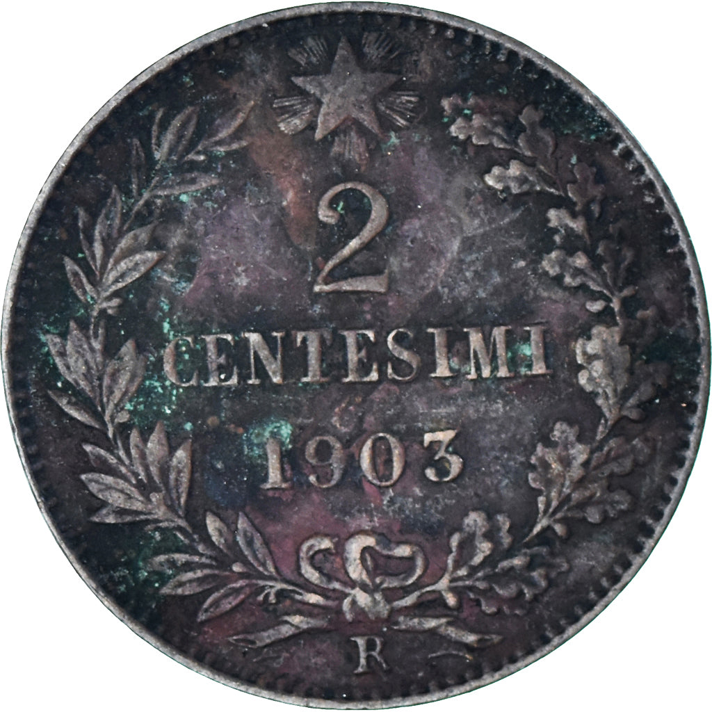 Moneta, Włochy, Vittorio Emanuele III, 2 Centesimi, 1903, Rome, VF(30-35)