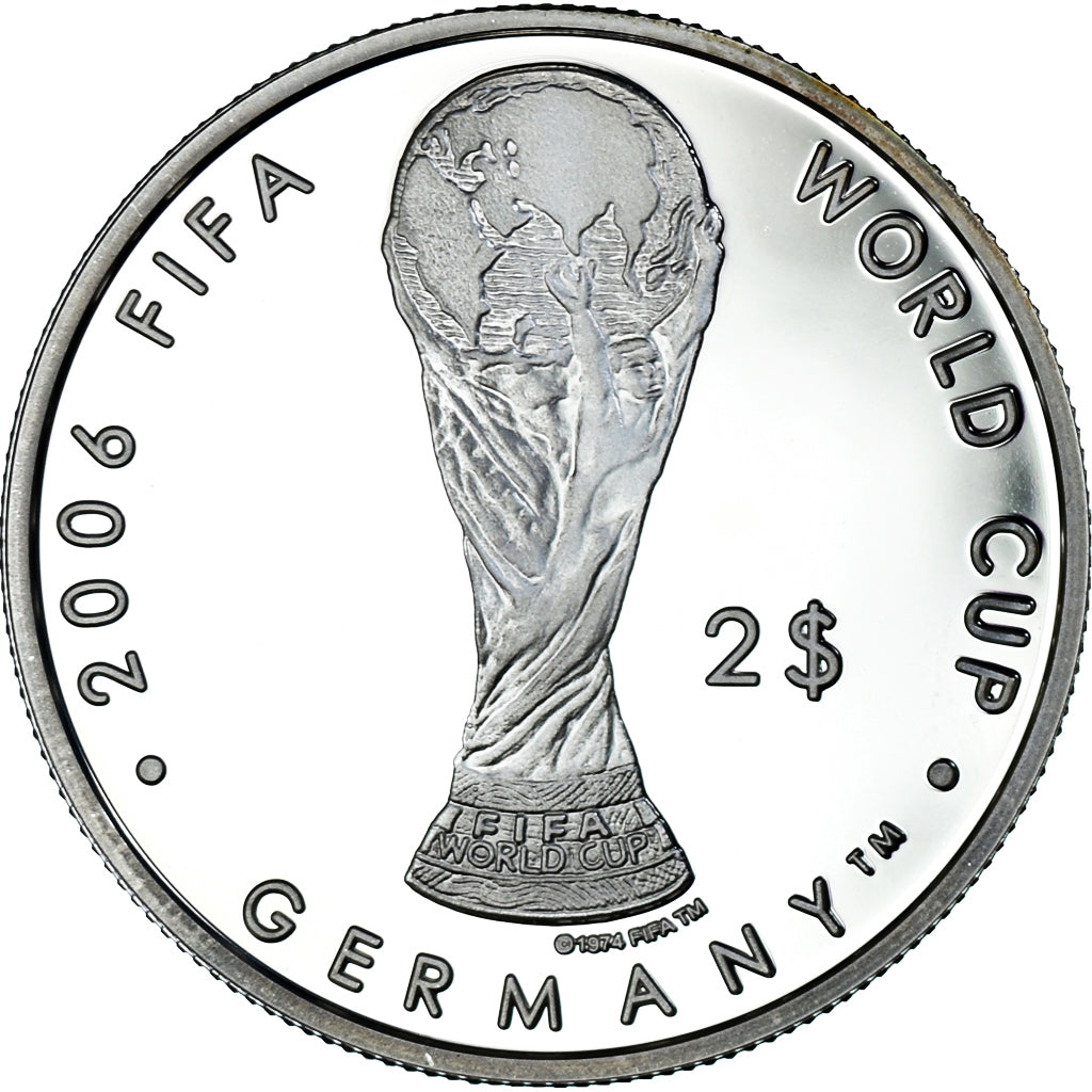 Monnaie, Fidji, 2 Dollars, 2004, Valcambi SA, Balerna, Suisse, Coupe du monde de