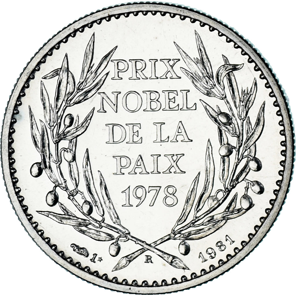 Francia, medalla, Anouar el-Sadate, Prix Nobel de la Paix, History, FDC, Plata