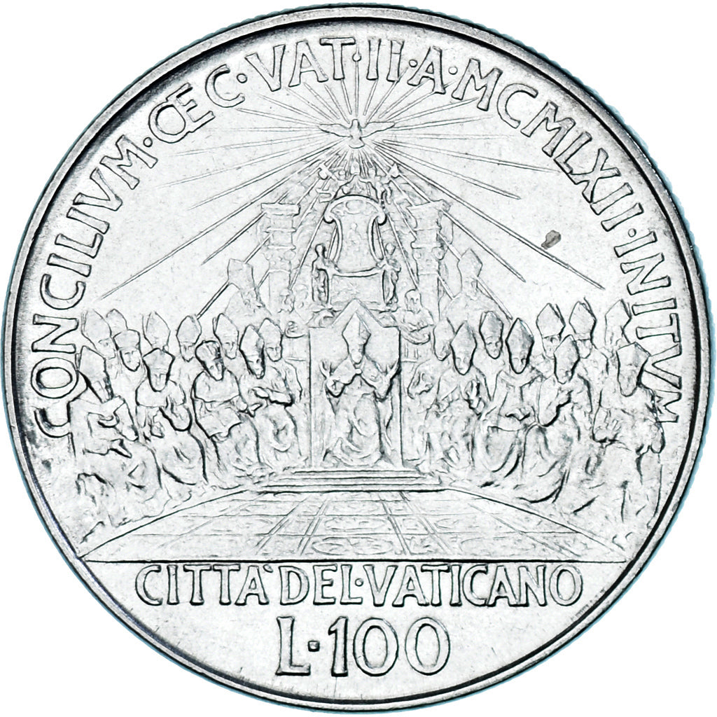 Münze, Vatikanstadt, John XXIII, 100 Lire, 1962, UNZ, Stainless Steel, KM:73