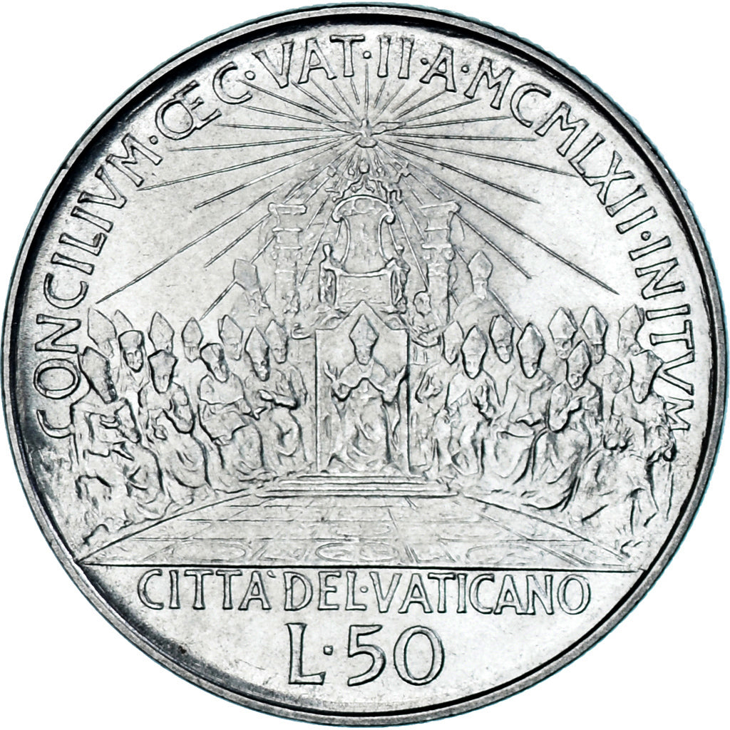Moneta, CITTÀ DEL VATICANO, John XXIII, 50 Lire, 1962, Roma, SPL, Acciaio