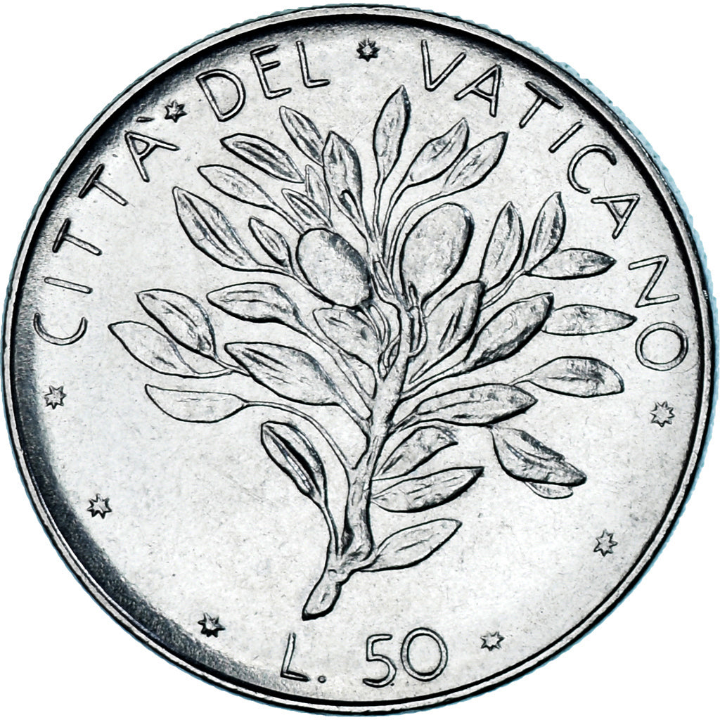 Moneda, CIUDAD DEL VATICANO, Paul VI, 50 Lire, 1974, Roma, SC, Acero inoxidable