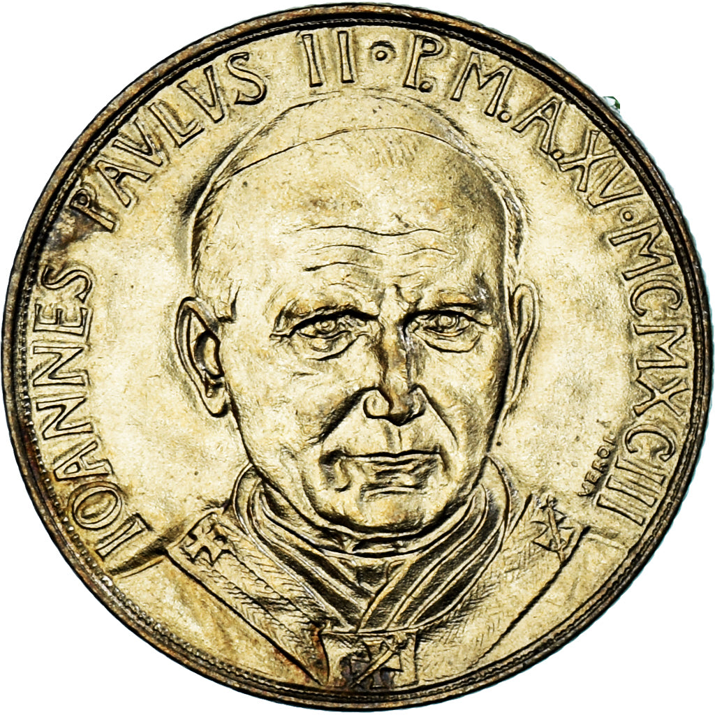 Moeda, CIDADE DO VATICANO, John Paul II, 200 Lire, 1993, Roma, AU(55-58)