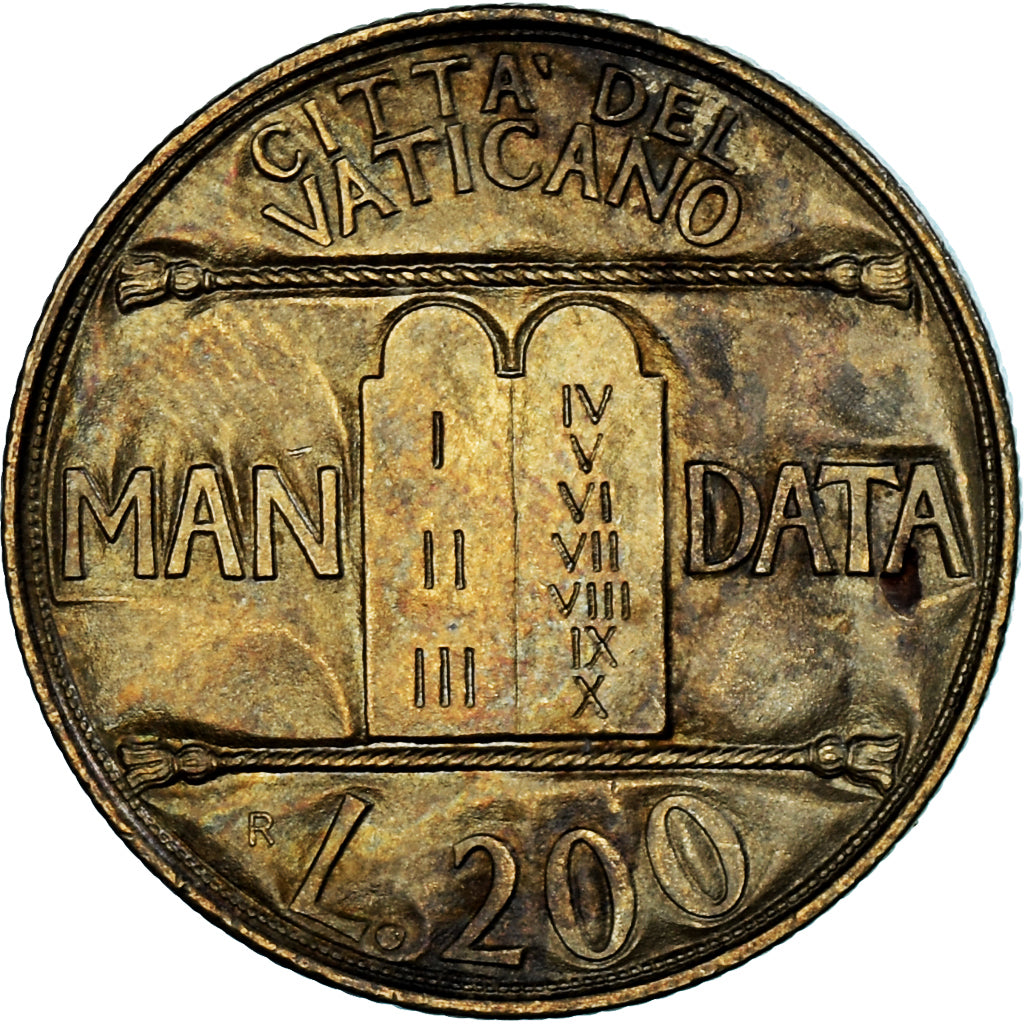 Moeda, CIDADE DO VATICANO, John Paul II, 200 Lire, 1993, Roma, AU(55-58)