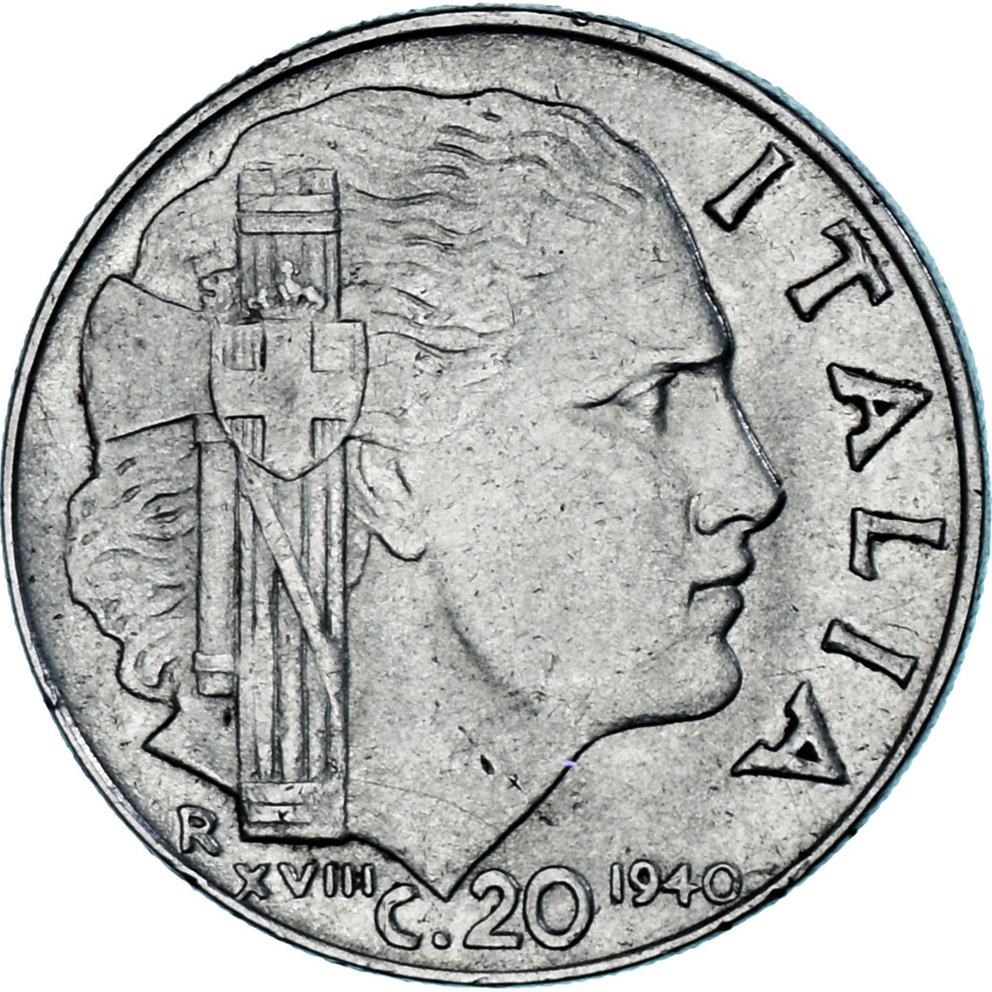 Coin, Italy, Vittorio Emanuele III, 20 Centesimi, 1940, Rome, EF(40-45)