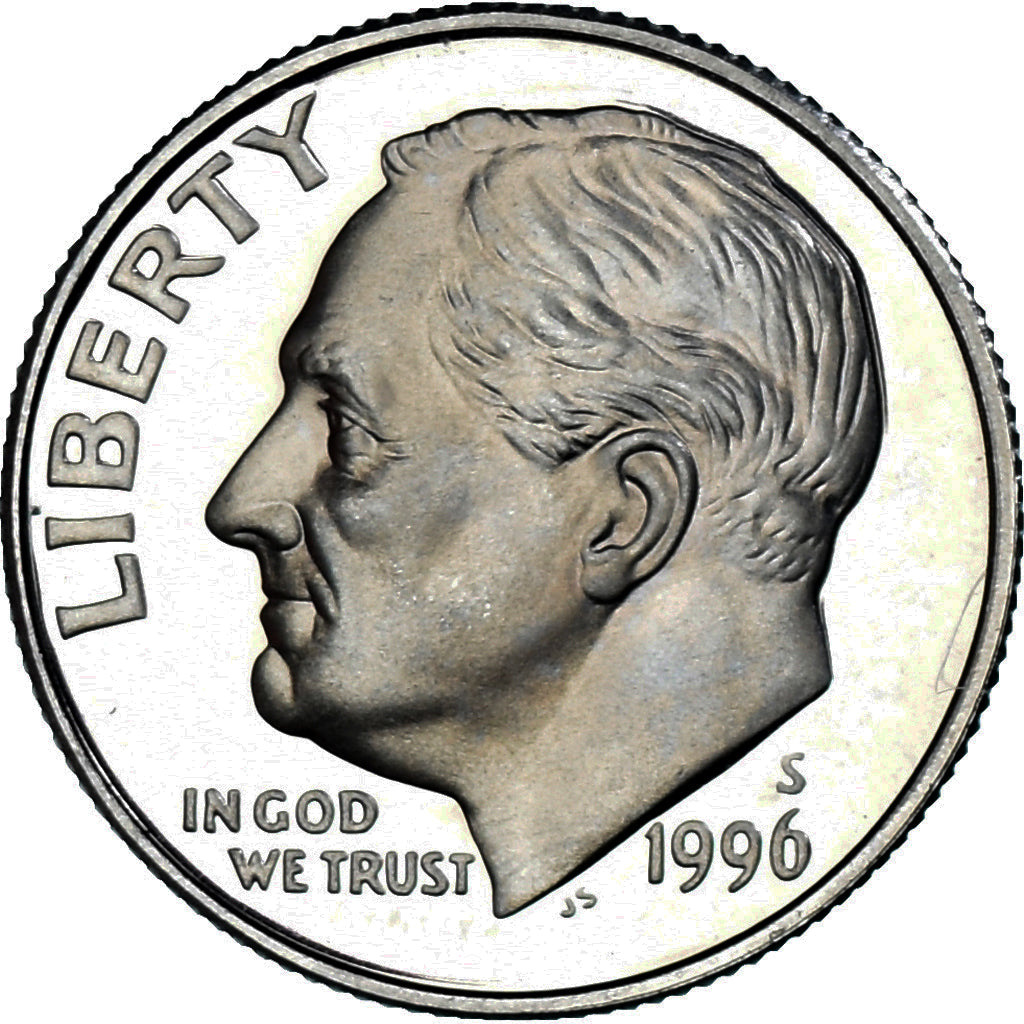 Moeda, Estados Unidos da América, Dime, 1996, U.S. Mint, San Francisco, BE