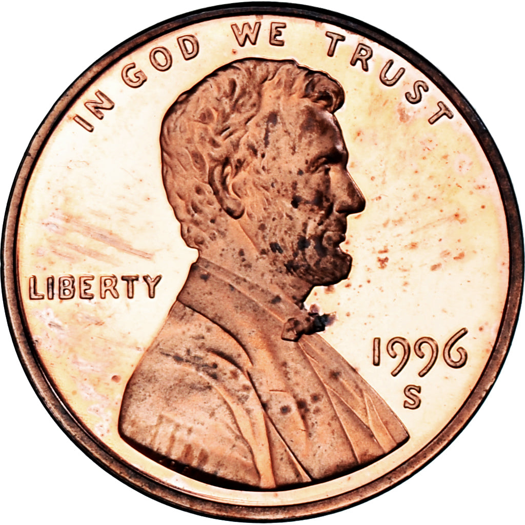 Coin, United States, Cent, 1996, San Francisco, BE, MS(63), Copper Plated Steel