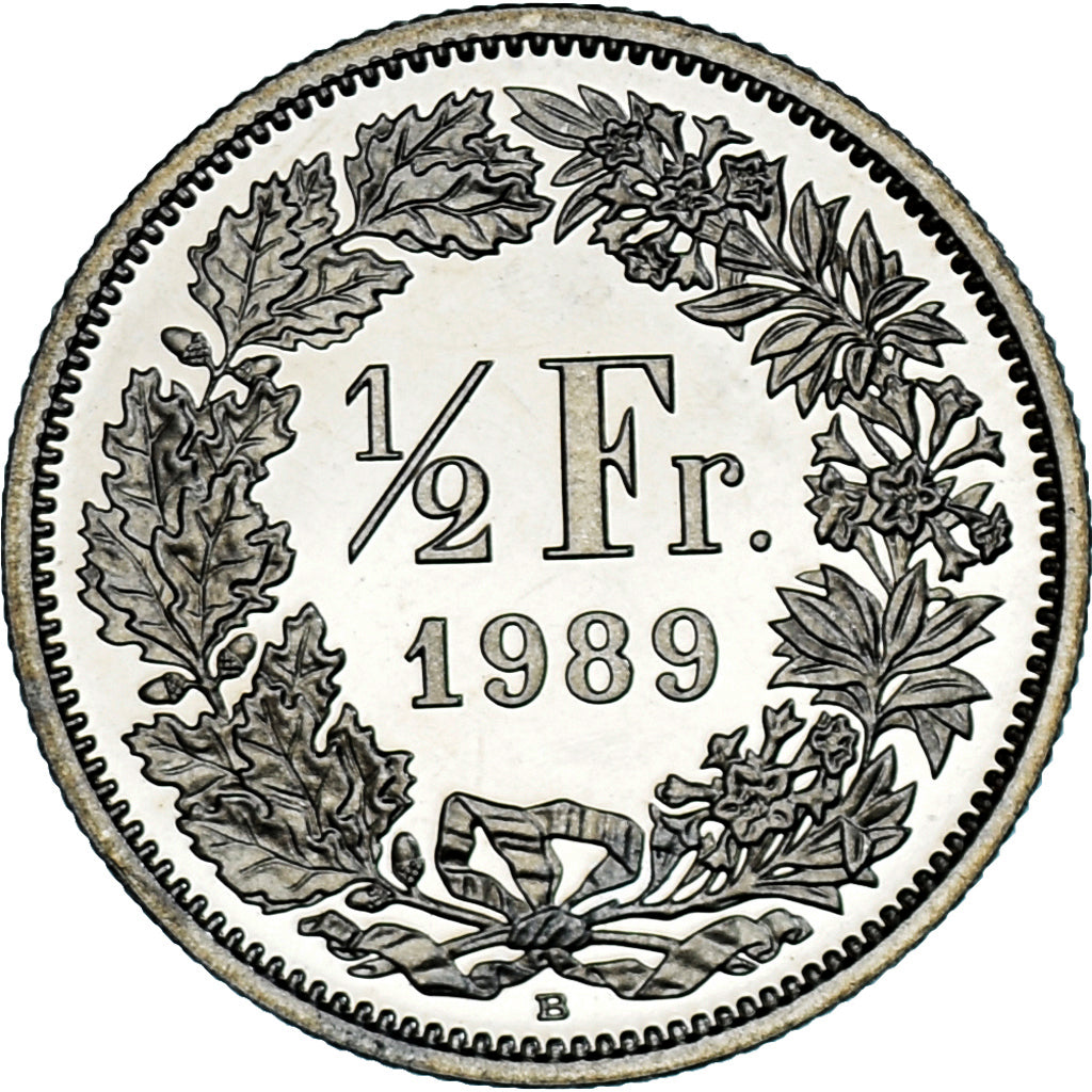 Moneda, Suiza, 1/2 Franc, 1989, Bern, BE, SC, Cupronickel, KM:23a.3