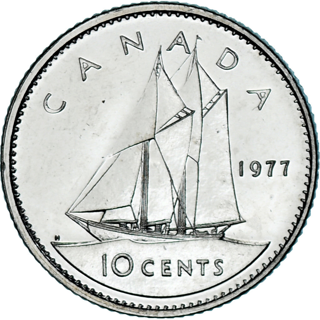 Coin, Canada, Elizabeth II, 10 Cents, 1977, Royal Canadian Mint, Ottawa