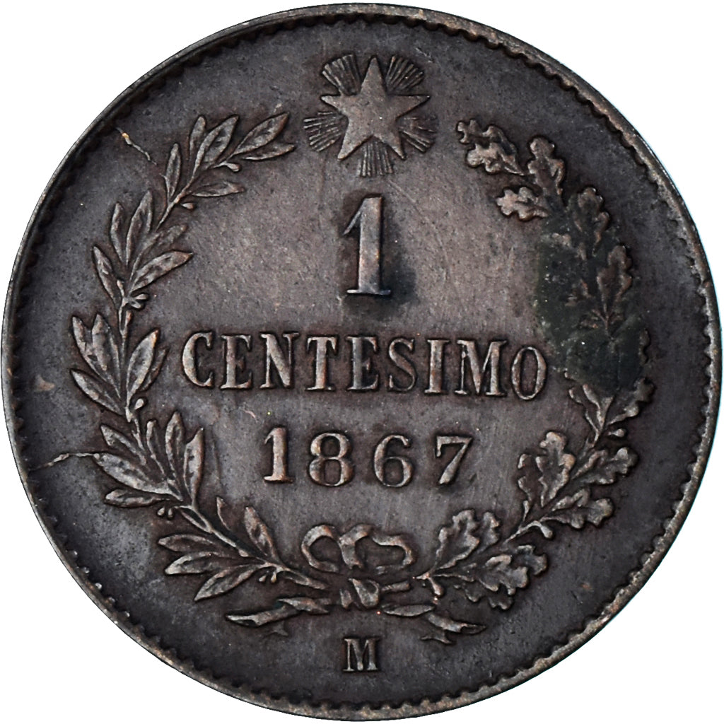 Münze, Italien, Vittorio Emanuele II, Centesimo, 1867, Milan, VZ, Kupfer