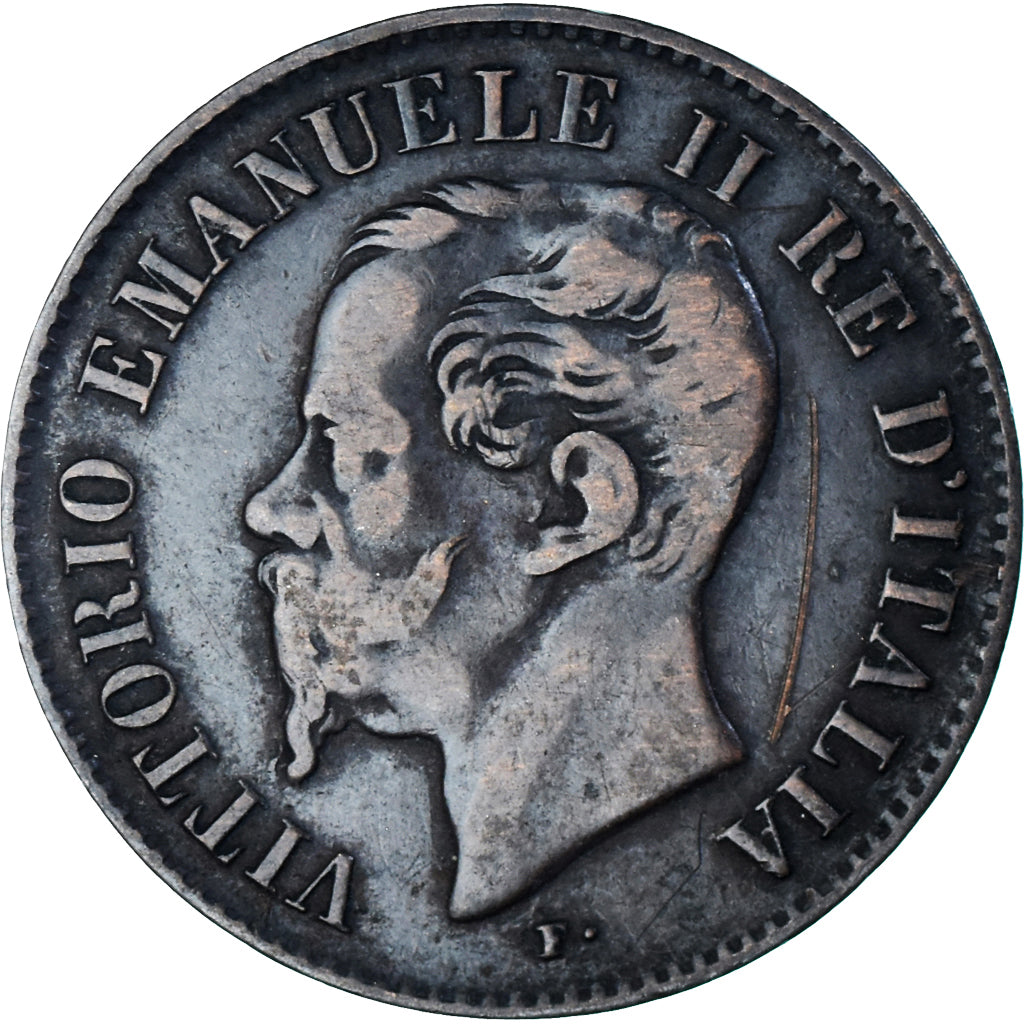 Münze, Italien, 2 Centesimi, 1861, Milan, S+, Bronze, KM:2.1