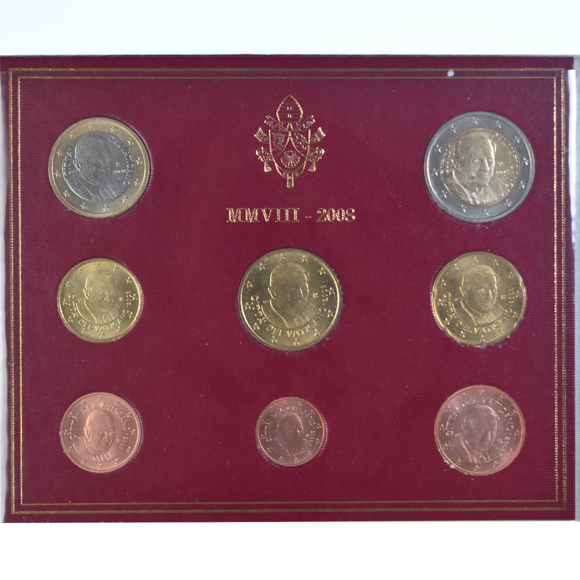 Vatikan, Set Euros, 2008, Rome, Benoit XVI, STGL