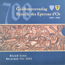 Belgio, 1 Cent to 2 Euro, euro set - Bataille des éperons d'or, 2002, Royal
