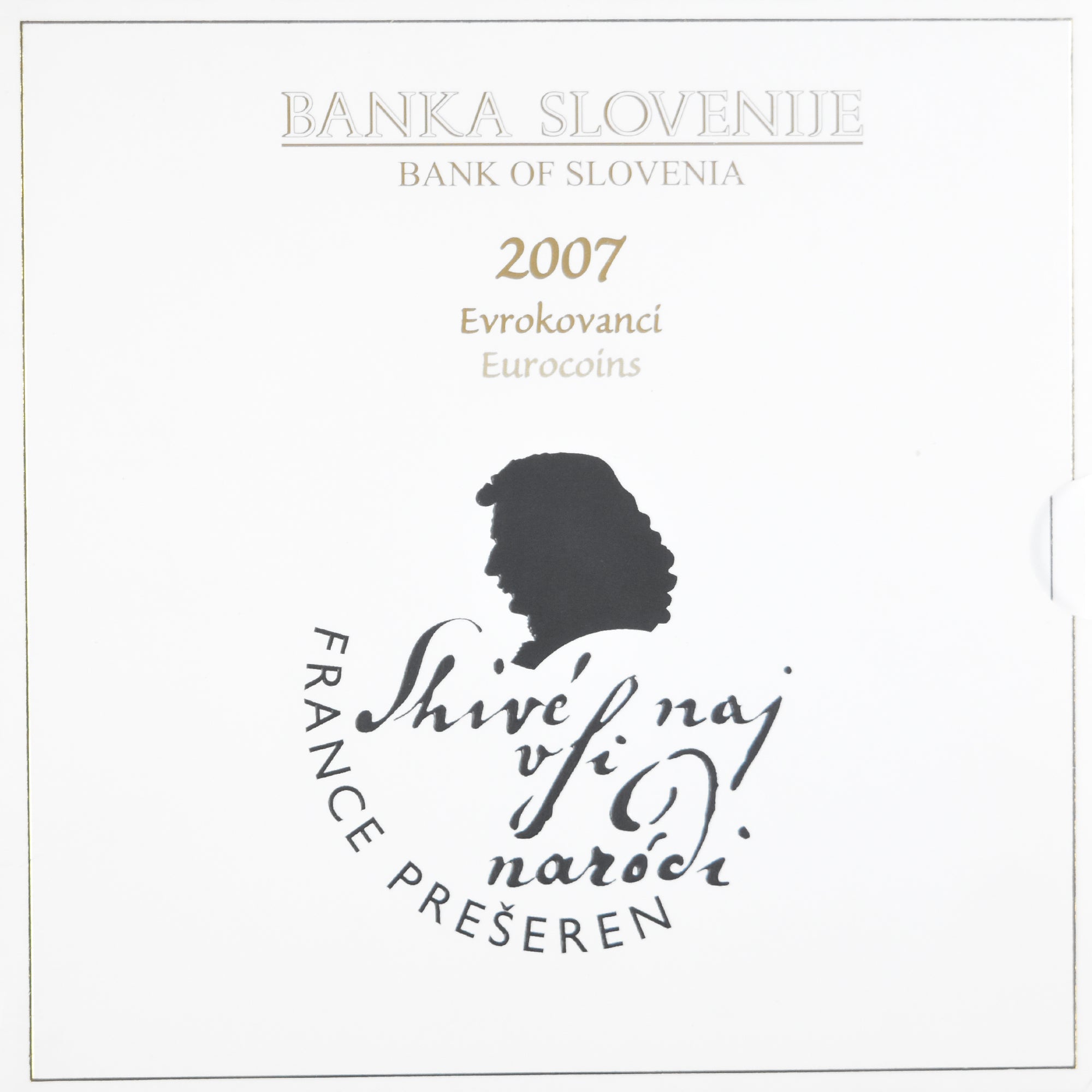 Slovénie, 1 Cent to 2 Euro, euro set, 2007, BU, FDC