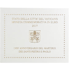 Vatican, 2 Euro, 2017, Martyre des Saints Pierre et Paul, MS(65-70), Bi-Metallic