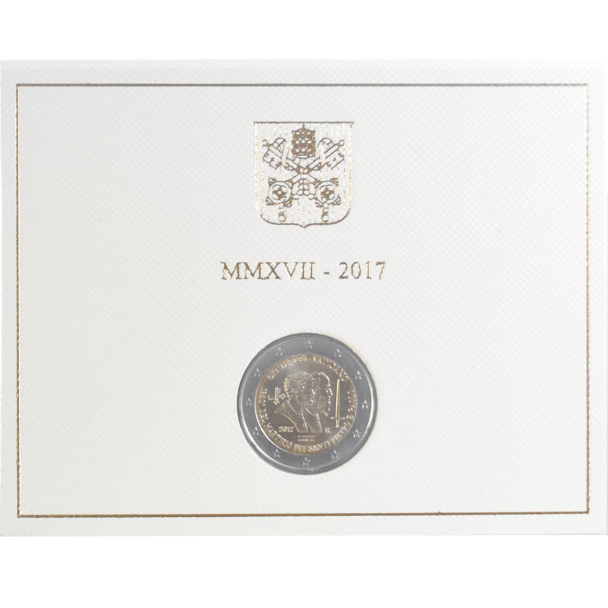 Vatican, 2 Euro, 2017, Martyre des Saints Pierre et Paul, MS(65-70), Bi-Metallic