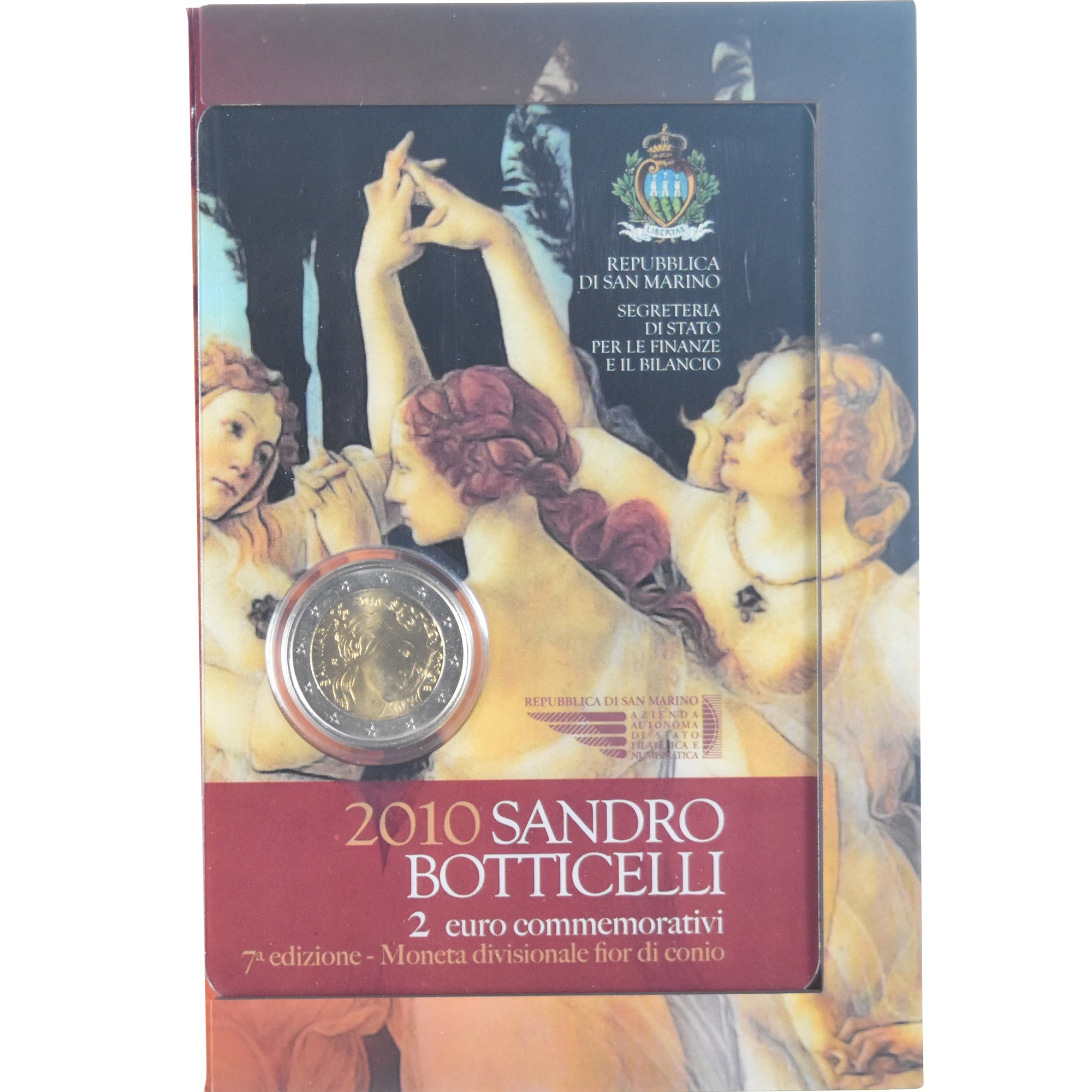Saint Marin , 2 Euro, Sandro Botticelli, 2010, Rome, FDC, Bimétallique