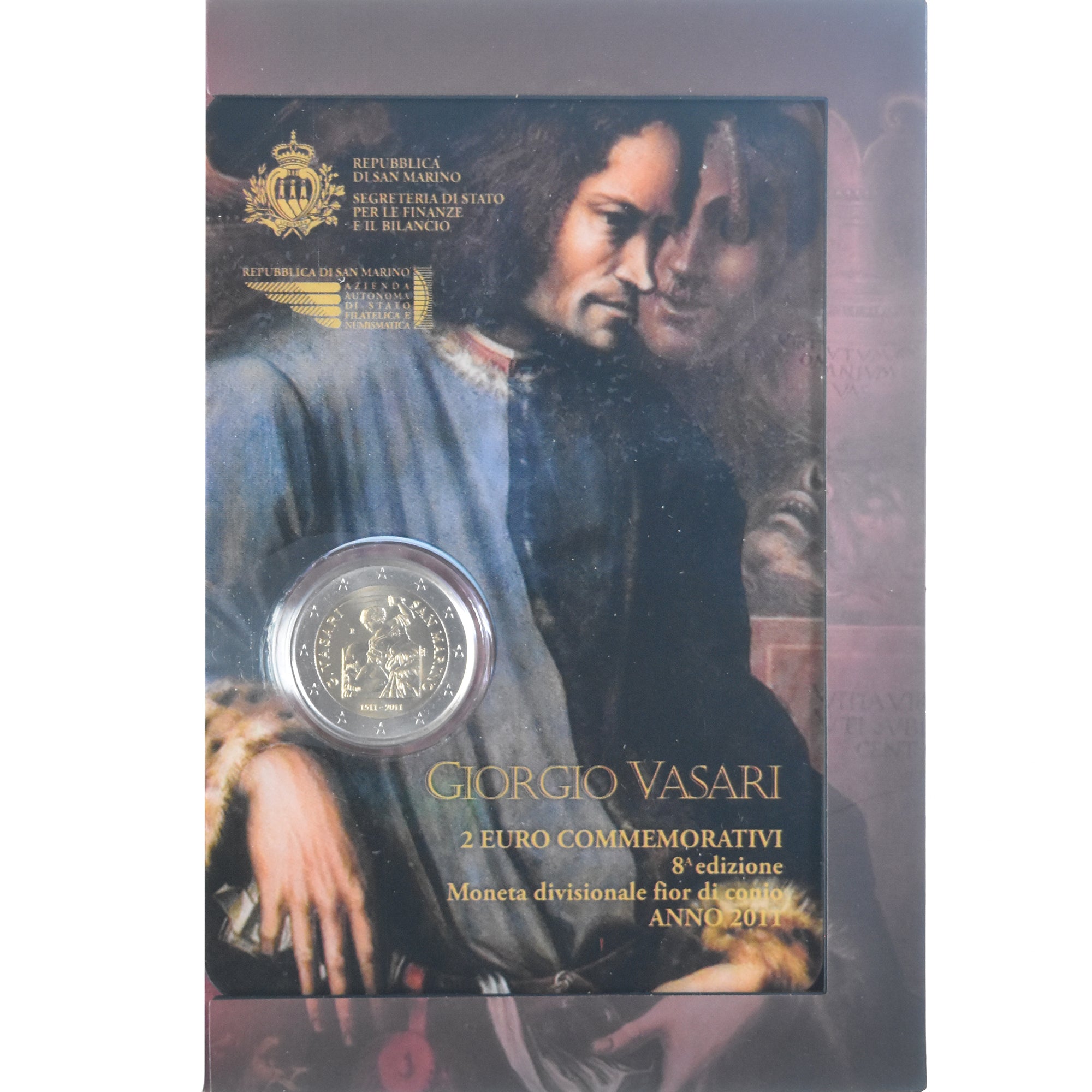 Saint Marin , 2 Euro, Giorgo Vasari, 2011, Rome, FDC, Bimétallique