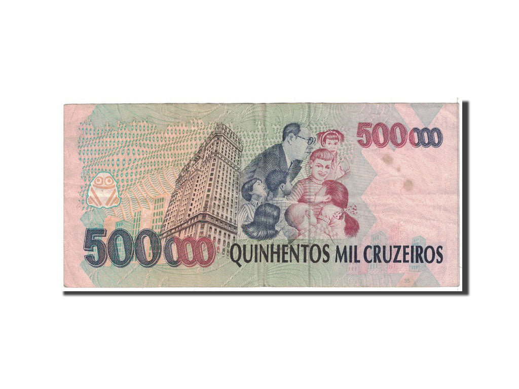 Brazil, 500,000 Cruzeiros, 1993, KM:236a, VF(20-25)