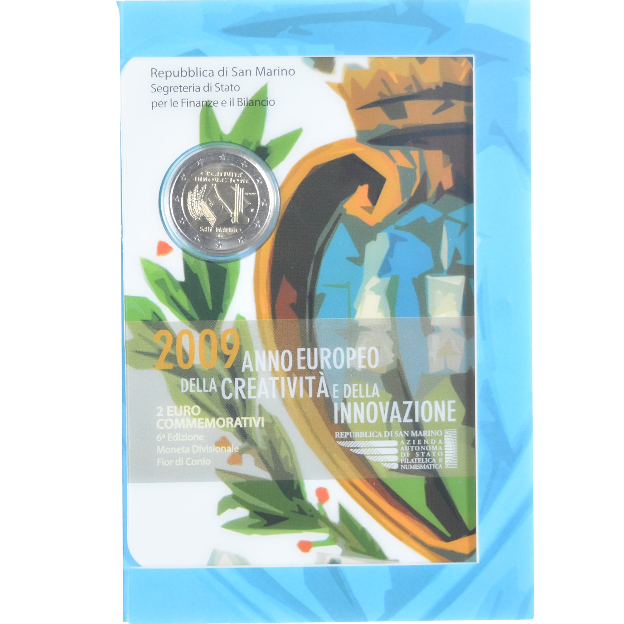San Marino, 2 Euro, 2009, Rome, Anno Europeo della Creatività e della