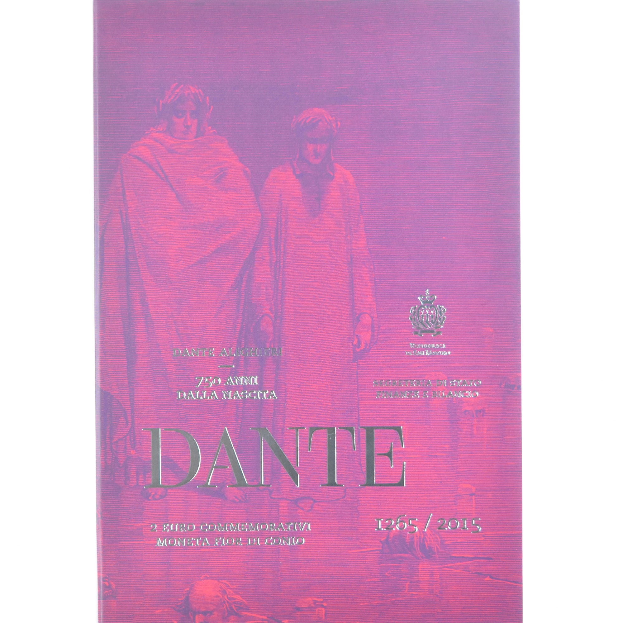 San Marino, 2 Euro, 750ème Anniversaire De La Naissance De Dante, 2015, Rome