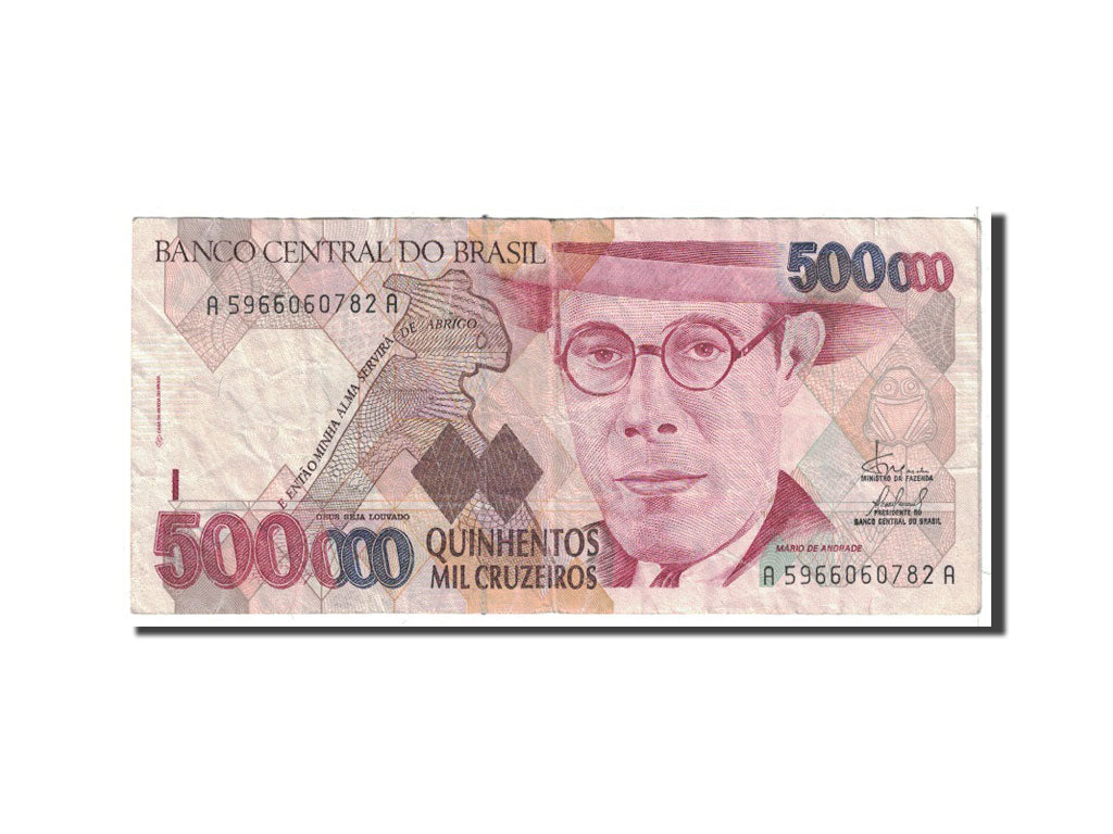 Billet, Brésil, 500,000 Cruzeiros, 1993, Undated, KM:236c, TB