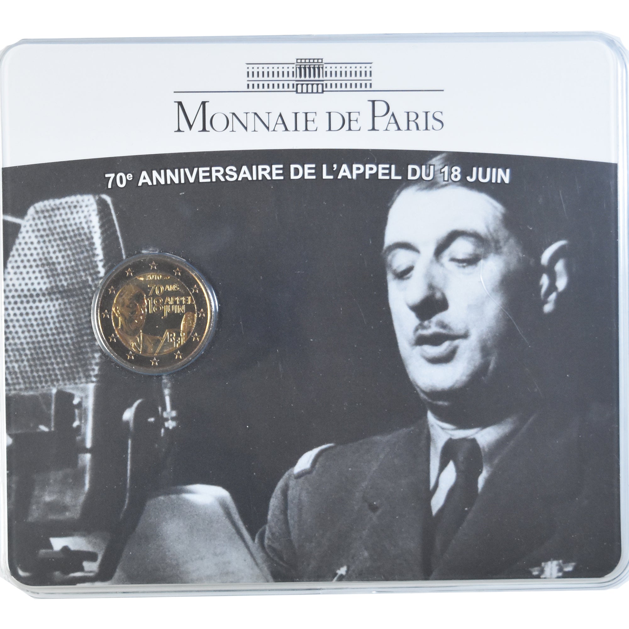 França, 2 Euro, 2010, Monnaie de Paris, Appel du 18 Juin 1940, MS(65-70)