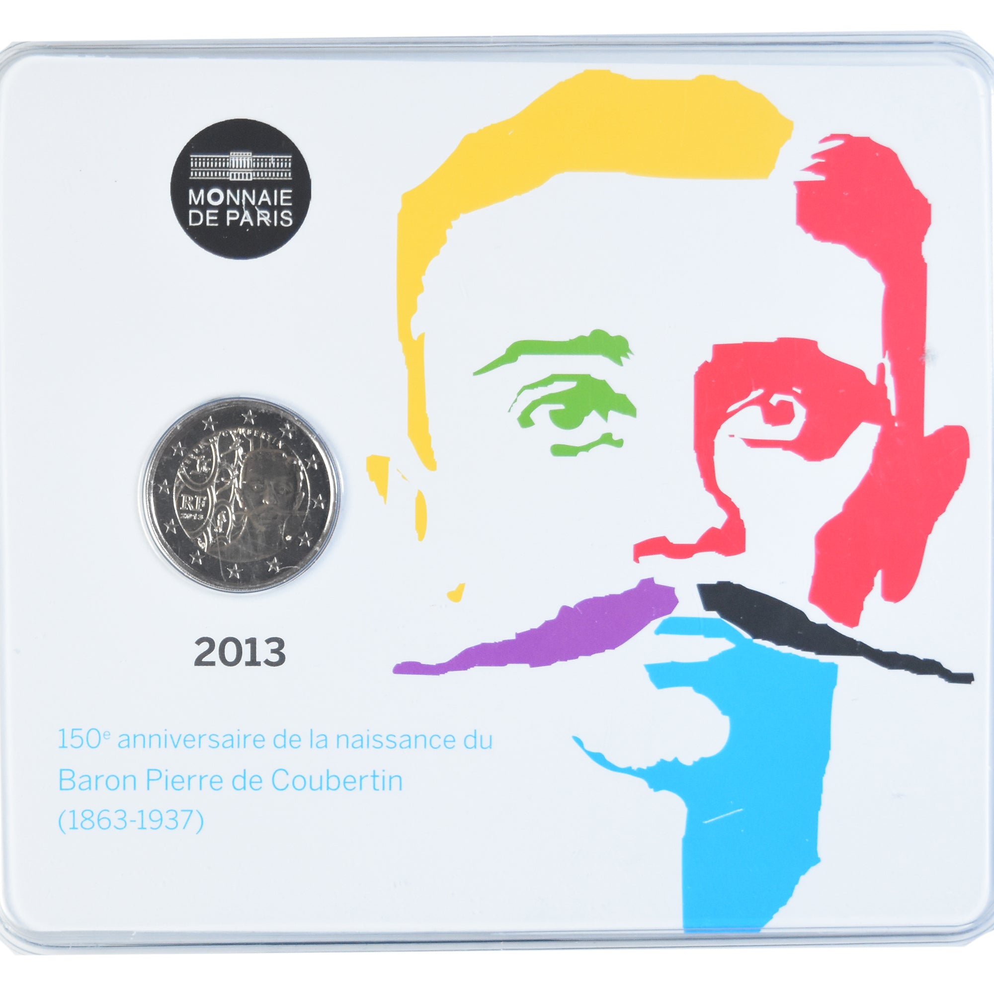 France, Monnaie de Paris, 2 Euro, 2013, Pessac, PIERRE DE COUBERTIN.BU