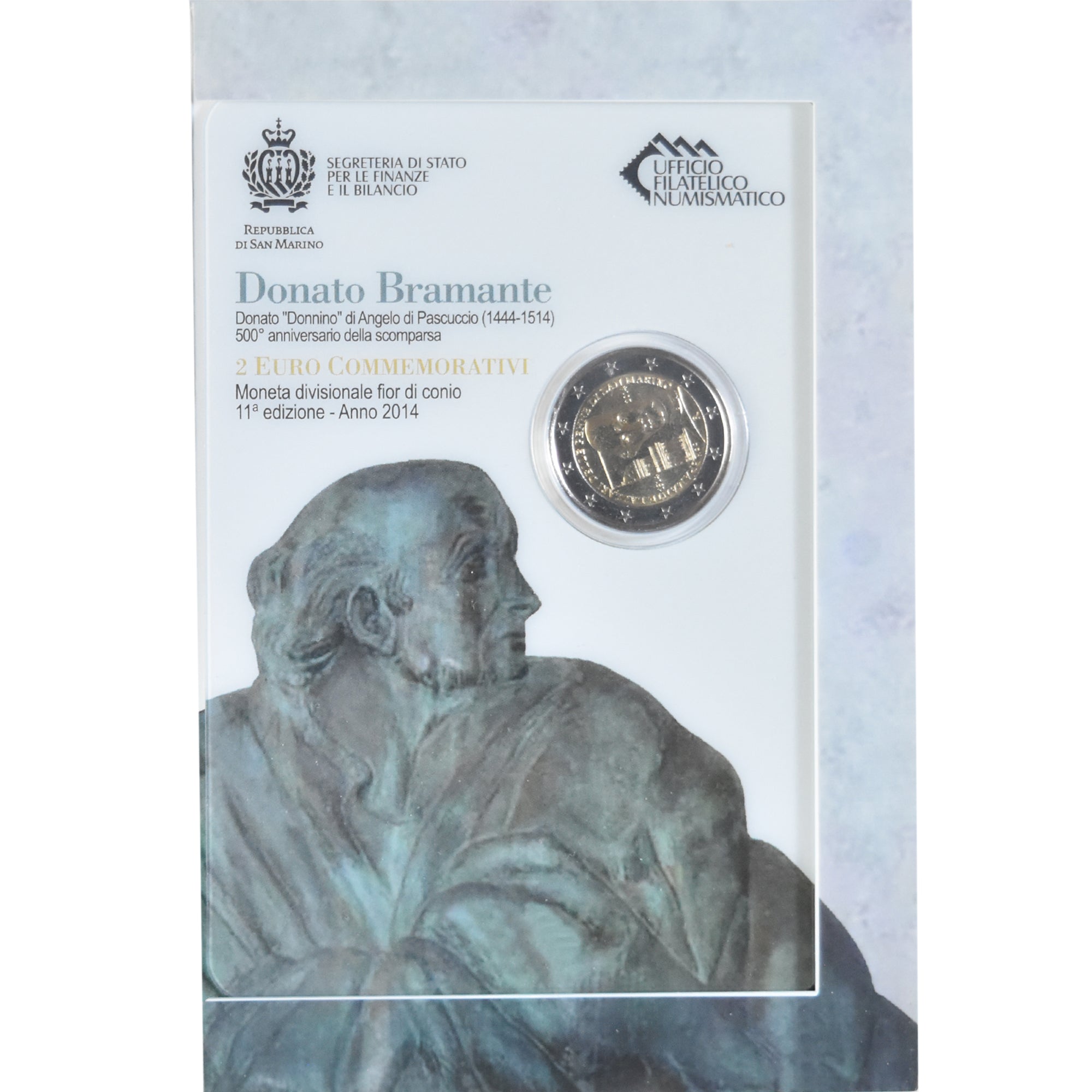 San Marino, 2 Euro, 500ème anniversaire de la mort de Bramante, 2014, Rome