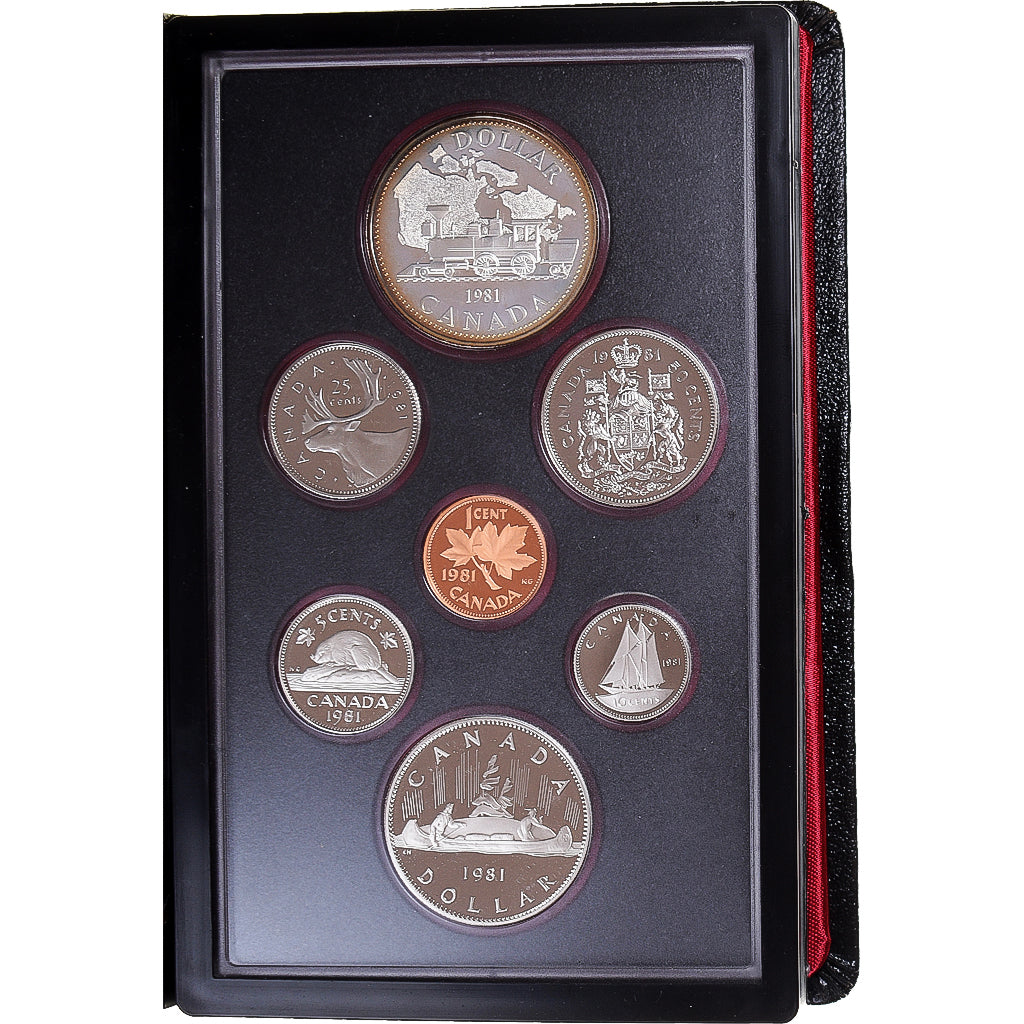 Munten, Canada, Set, 1981, Royal Canadian Mint, Set 7 Monnaies.BE, FDC, n.v.t.
