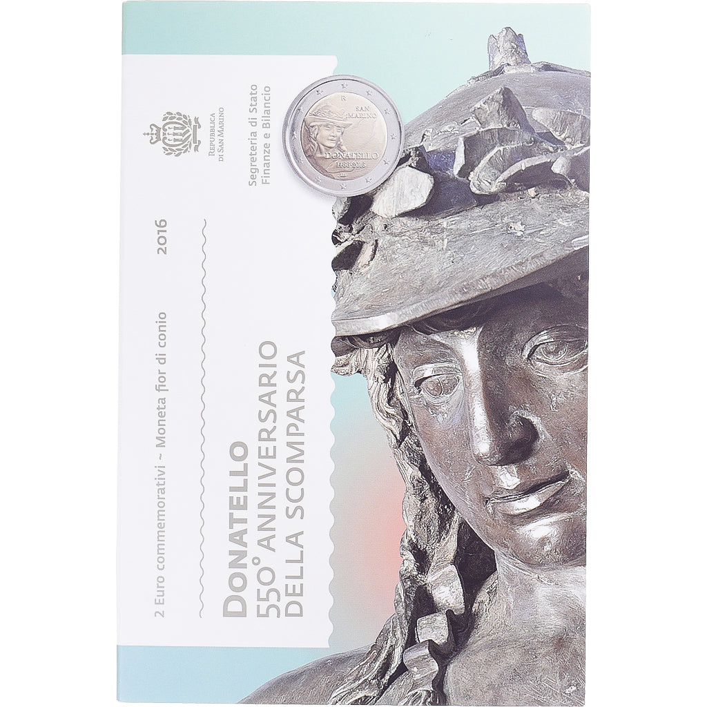 San Marino, 2 Euro, 2016, DONATELLO 550 °anniversario della Scomparsa.BU, FDC