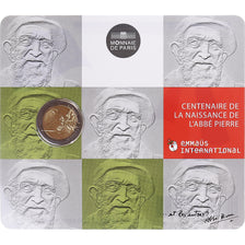France, 2 Euro, Abbé Pierre, 2012, BU, MS(65-70), Bi-Metallic